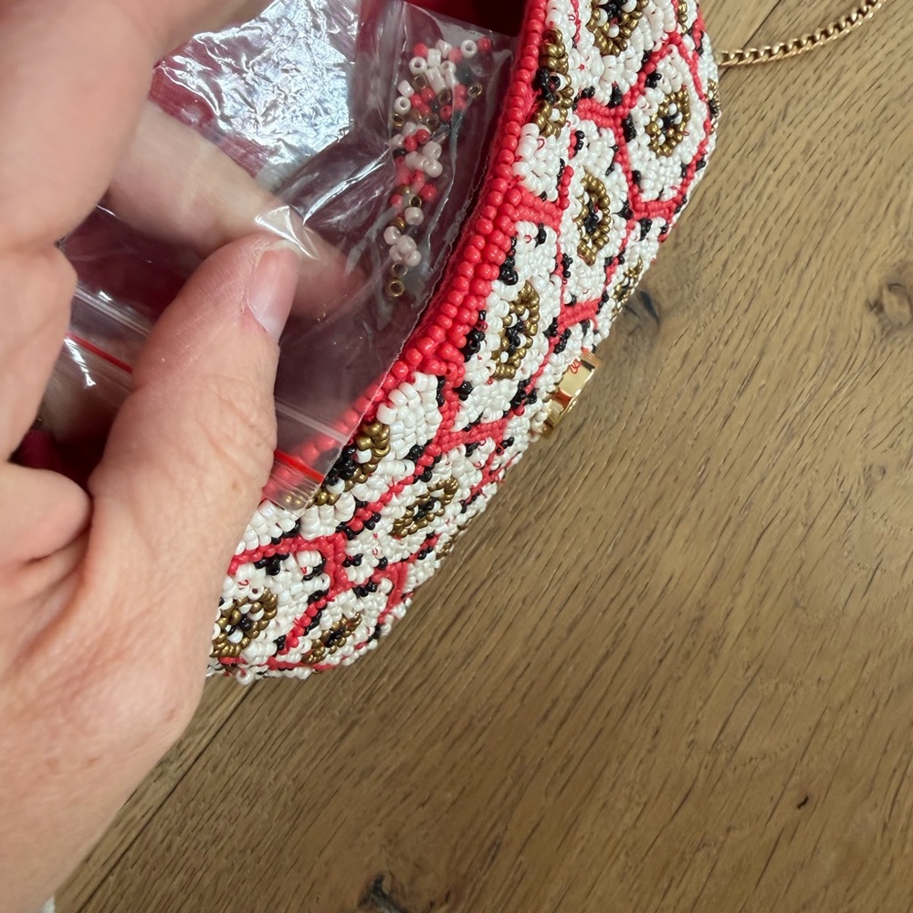 Anthropologie Beaded Floral Crossbody Bag / Clutch - Picture 5 of 13